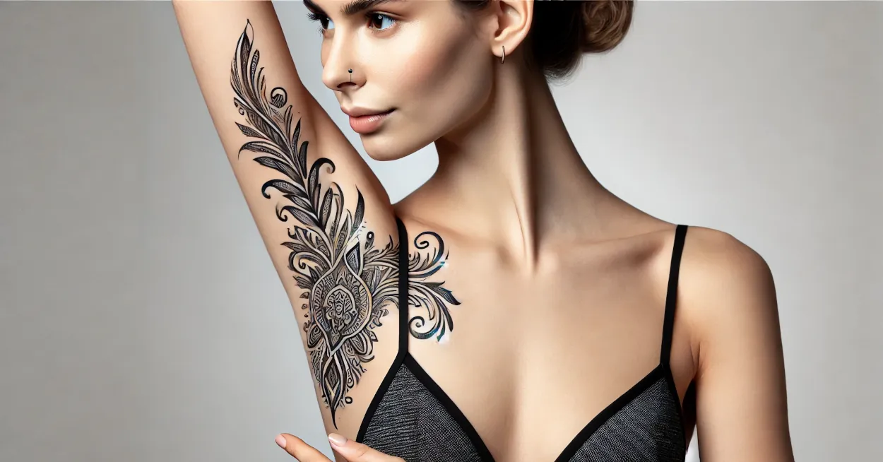 Тату подмышками у женщины Тату подмышкой у девушки