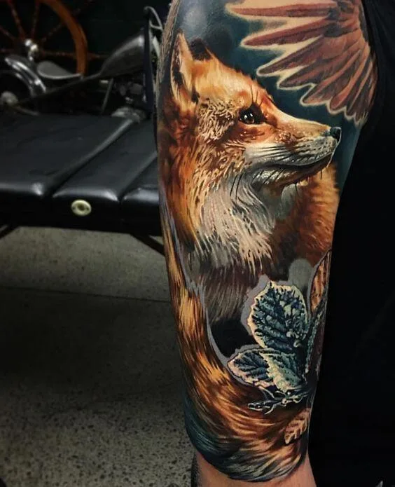 Тату объёмная Лиса